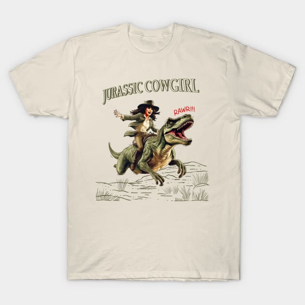 Jurassic Cowgirl T-Shirt by Almasha